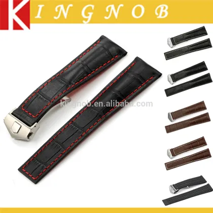 22mm/18mm Handmade Calf Leather Watch Strap Deployment Buckle For TAG Watch Band