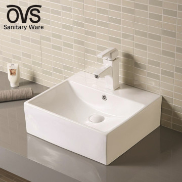 Ceramic Rectangle Cloakroom Basin Sink for Bathroom and Laboratory