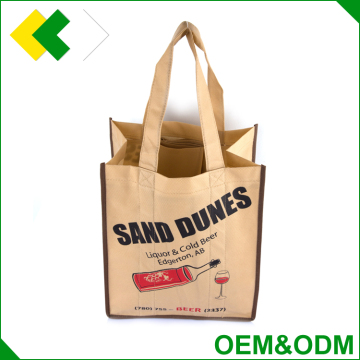 OEM&ODM promotional elegant luxury non woven wine bottle bag gift fabric packing wine tote bag