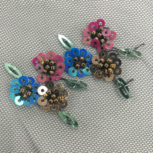 2020 Colorful Flowers Bead And Sequin Embroidery Fabric