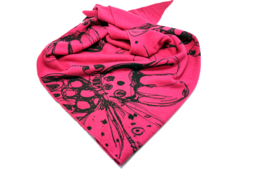Pure Wool Print Trangle Knitted Scarf