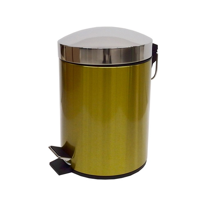 yellow steel trash can