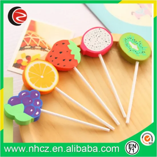 2016 creative Fruit lollipop eraser
