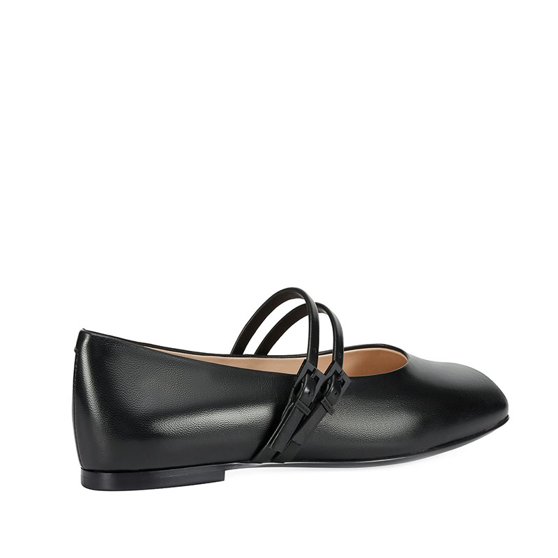 Leather Mary Jane Flat Sandals for Women