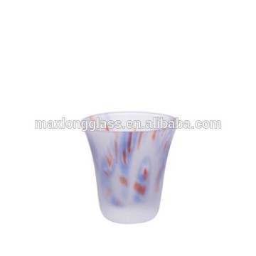 Double old fashion with flower dots and frosted surface.