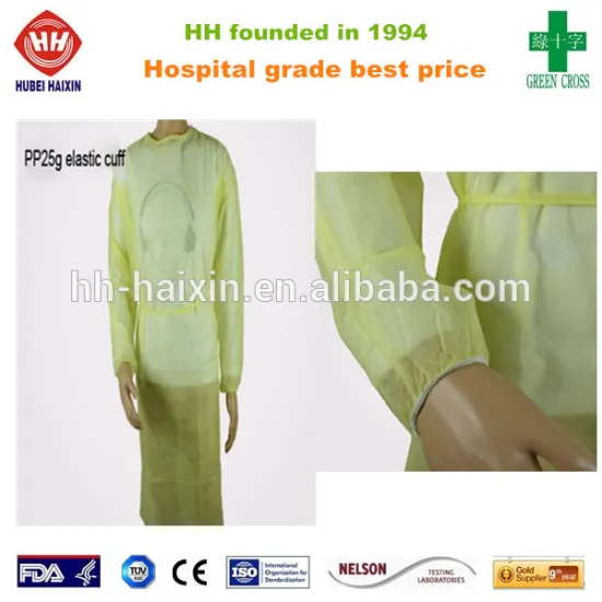 cheap light weight blue dental disposable gown