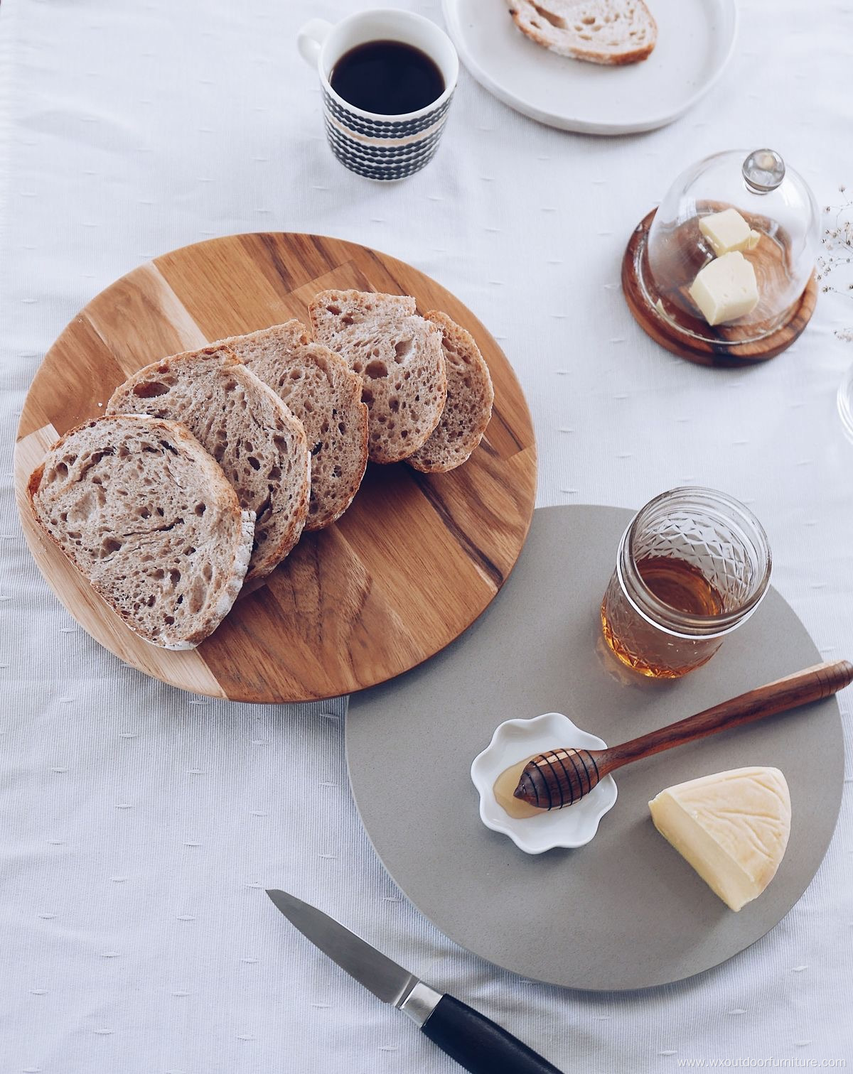 Factory Wholesale New Fashion Modern Style Cake Food Kitchen Coffee Small Wood Dinner Serving Tray