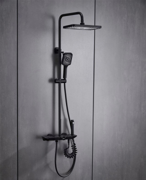 Wall-Mounted Thermostatic Shower Set with Spray Button
