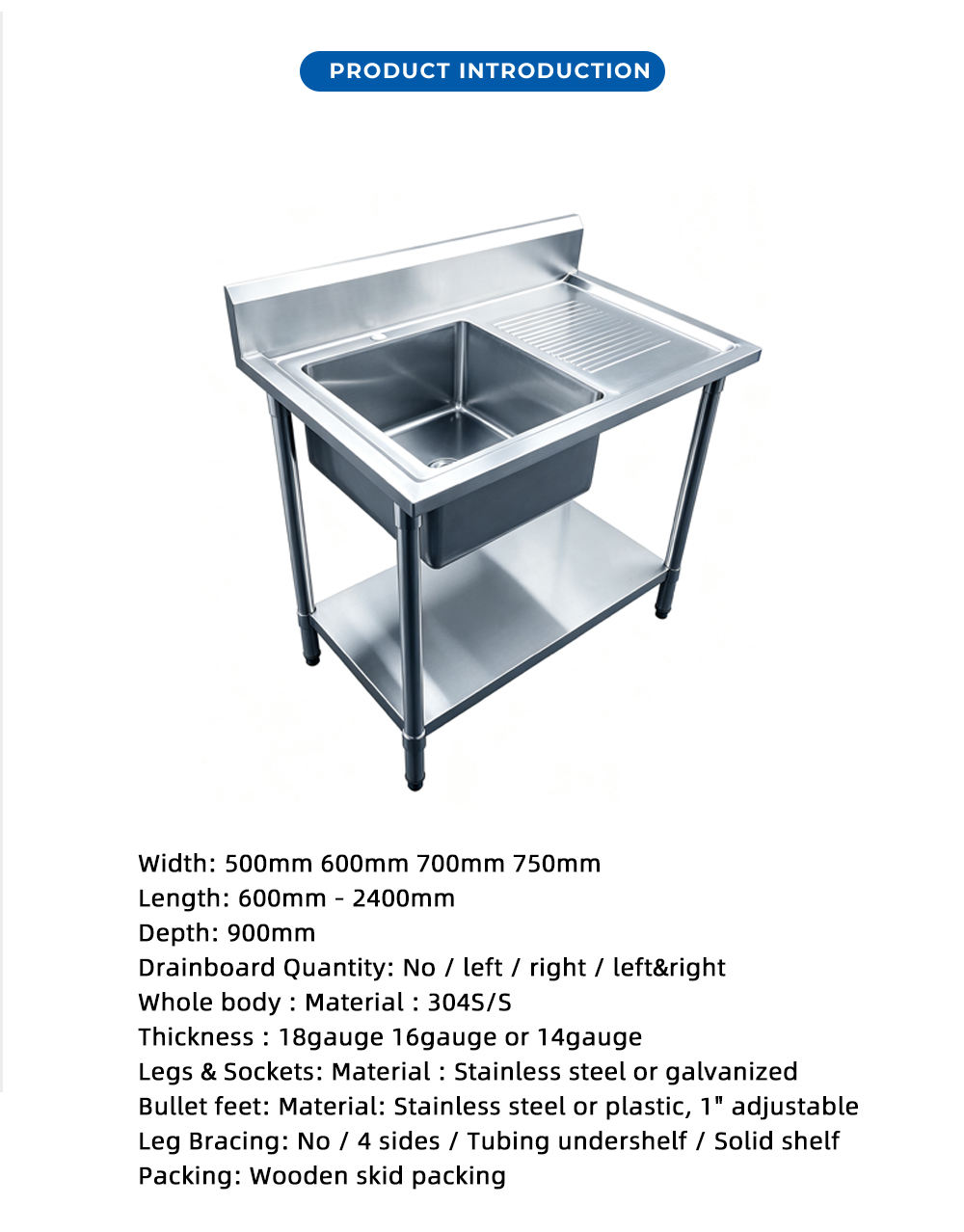 European 1 Tub Sink X