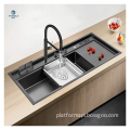 Factory Direct Sale: Nano Black Stainless Steel Single Bowl Kitchen Sink - Large Size Available