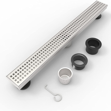24 Inch Linear Shower Drain with Accessories - Rectangular Floor Drain Grate Removable SUS304
