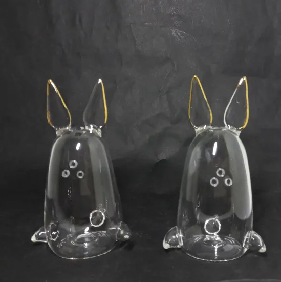 borosilicate glass animal salt and pepper shaker set