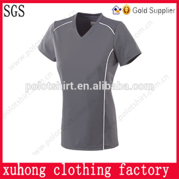 Ladys fitted plain sublimation polyester t-shirt