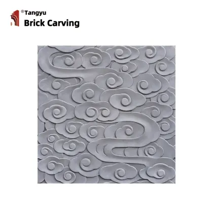 Feng shui auspicious cloud carved floor tile