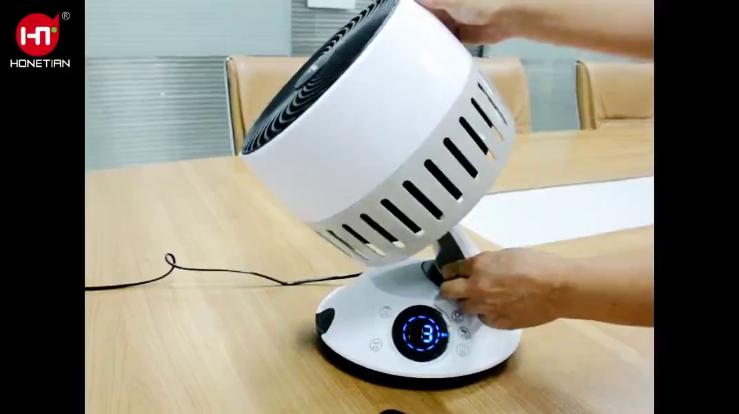 HONETIAN remote control 3 speeds 4 modes 9 timer powerful vortex 8 inches AC circulator table custom colors indoor plastics fan