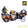 Bescon Mineral Rocks GEM VINES Polyhedral D&D Dice Set of 7, RPG Role Playing Game Dice 7pcs Set of AMBER