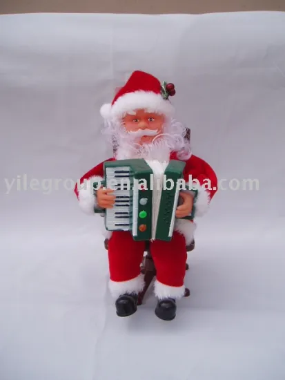 9"santa playing Accordion sit wheelchair