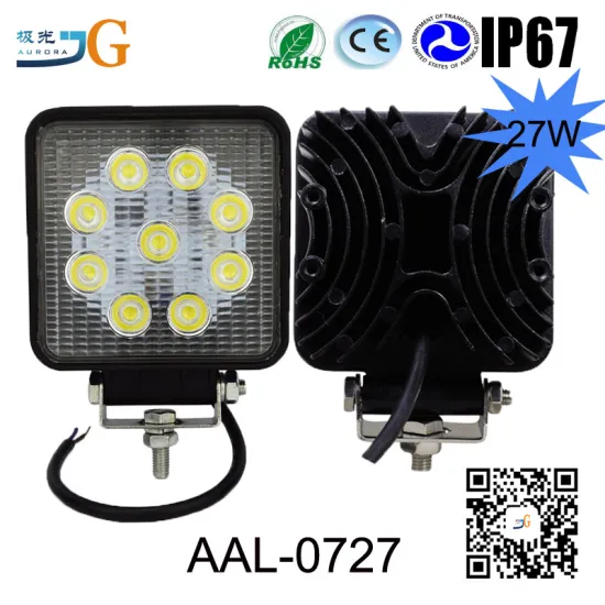 Factory Wholesale 4Inch 27W Square Led Work Light,Led Car Roof Light