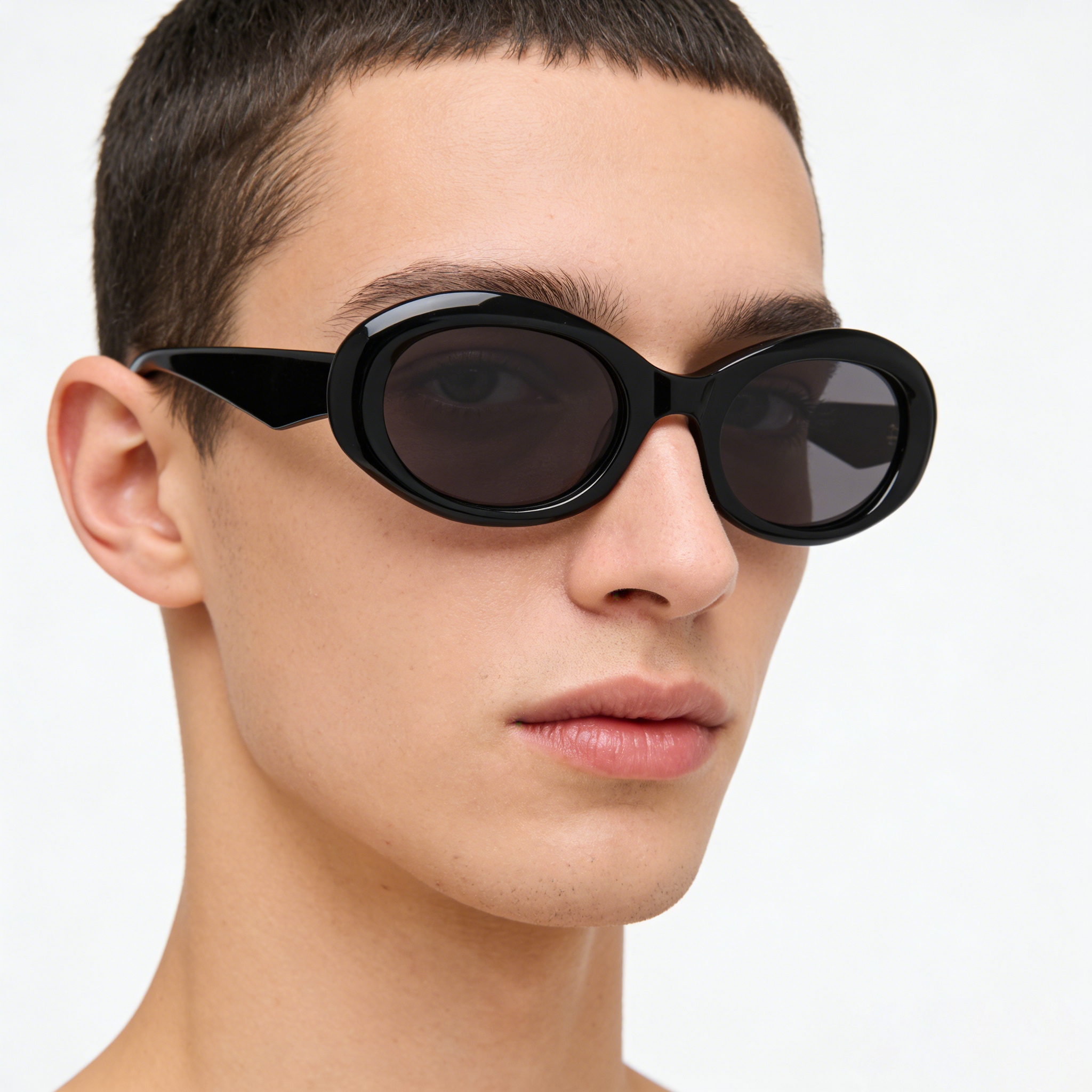 men retro oval acetate sunglasses