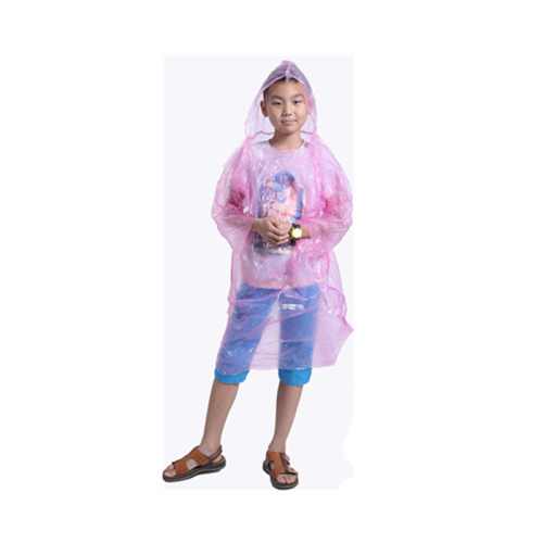 One-time use PE kids PE raincoat