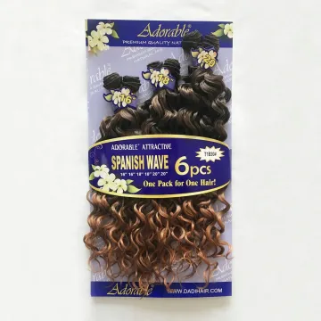 Adorable synthetic hair weaves Spanish Wave 6 Bundles/lot 16"-20" Unprocessed Brazilian Bouncy Curly Hair extensions dropship