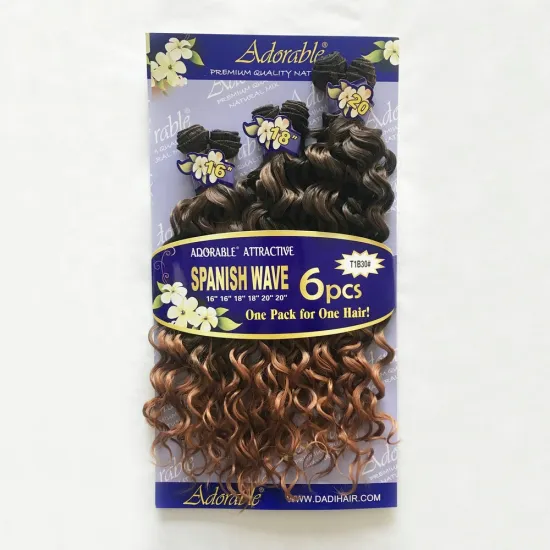 Adorable synthetic hair weaves Spanish Wave 6 Bundles/lot 16"-20" Unprocessed Brazilian Bouncy Curly Hair extensions dropship