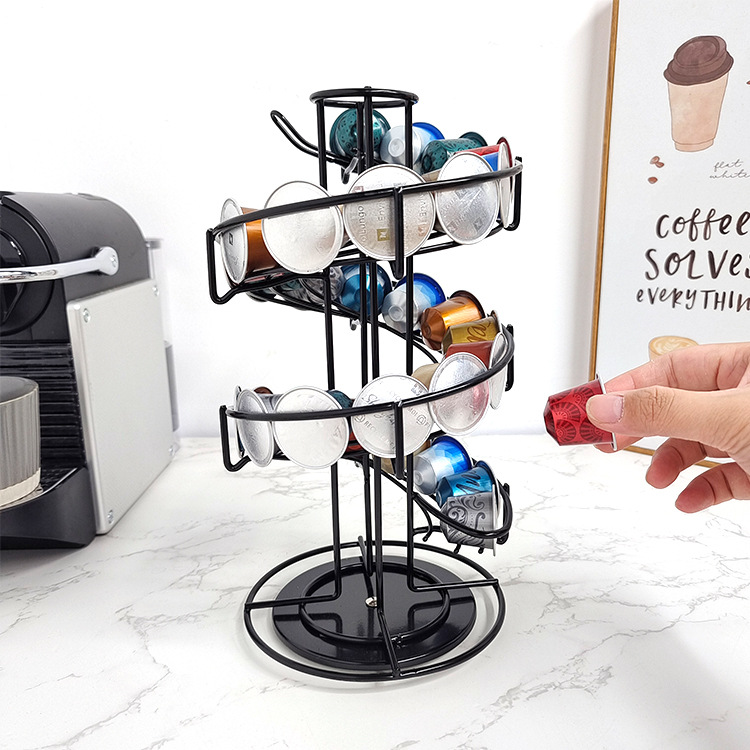 Revolving Spiral 5-Layer Coffee Pod Holder Rack