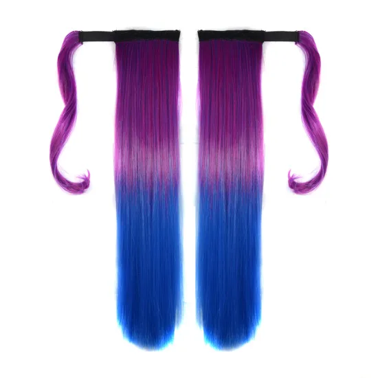 Wholesale Ombre Color 22 Inch Chorliss For Women Silky Long Straight Wrap Around Strappy Ponytail Hair Synthetic Hair Ponytails