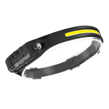 Capteur de mouvement d'urgence en silicone High Lumen Cob: 5 modes USB Rechargeable LED Lampe de poche pour lampe frontale