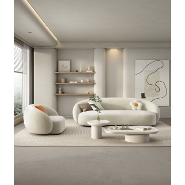 Sofá de anacardo curvo para sala de estar moderna