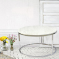 round marble top stainless steel coffee table