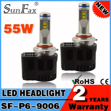 SUNFAX NEWEST 7th Generation P6 55W 5200LM LED Headlight car 9006 HB4 LED Headlight Conversion Kit Dual IC Control