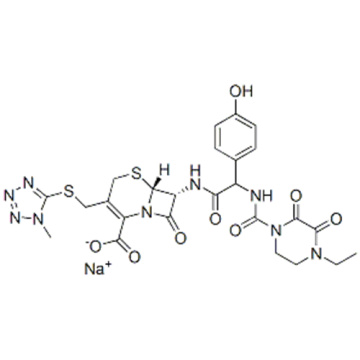 5-Thia-1-azabicyclo[4.2.0]oct-2-ene-2-carboxylicacid,7-[[(2R)-2-[[(4-ethyl-2,3-dioxo-1-piperazinyl)carbonyl]amino]-2-(4-hydroxyphenyl)acetyl]amino]-3-[[(1-methyl-1H-tetrazol-5-yl)thio]methyl]-8-oxo-,sodium salt (1:1),( 57357001, 57263272,6R,7R)-  CAS 6289