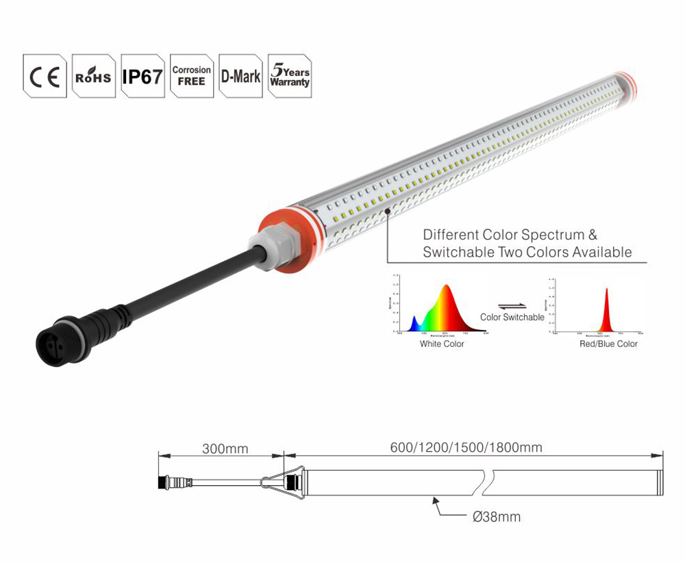 color switchable T12 poultry LED Tube