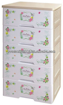 5 Layers Plastic Storage Drawer With Wooden Cover