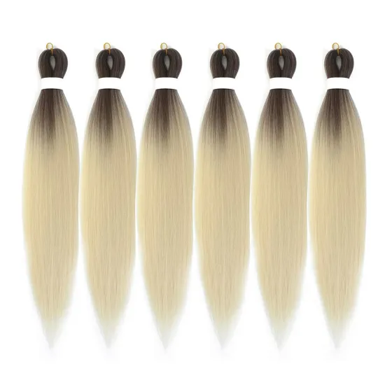 Wholesale ombre color synthetic hair ez braid private label pre stretched braiding hair bulk