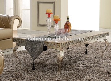 marble top stainless steel leg coffee table side table B105