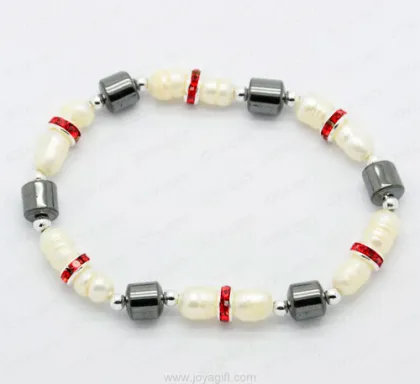 pearl hematite star beads bracelet