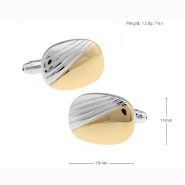Top Quality Double Color Plated Copper Cufflinks Custom Logo Mens Shirt Cufflinks