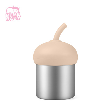 New Product Baby Silicone Stainless Steel Straw Cup