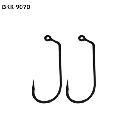High Quality BKK 9070 2X Strong Round 60 Degrees Jig Head Hook - Saltwater Fishing Black Nickel Color