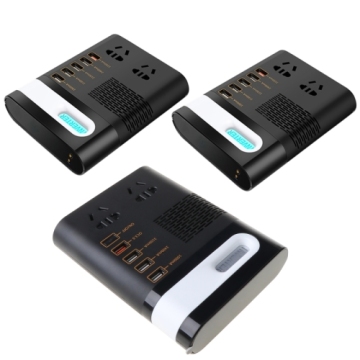200W Car Power Inverter DC 12V/24V to AC 220V Voltage Converter Short Circuit Automatic Protection QC 3.0 USB Charger