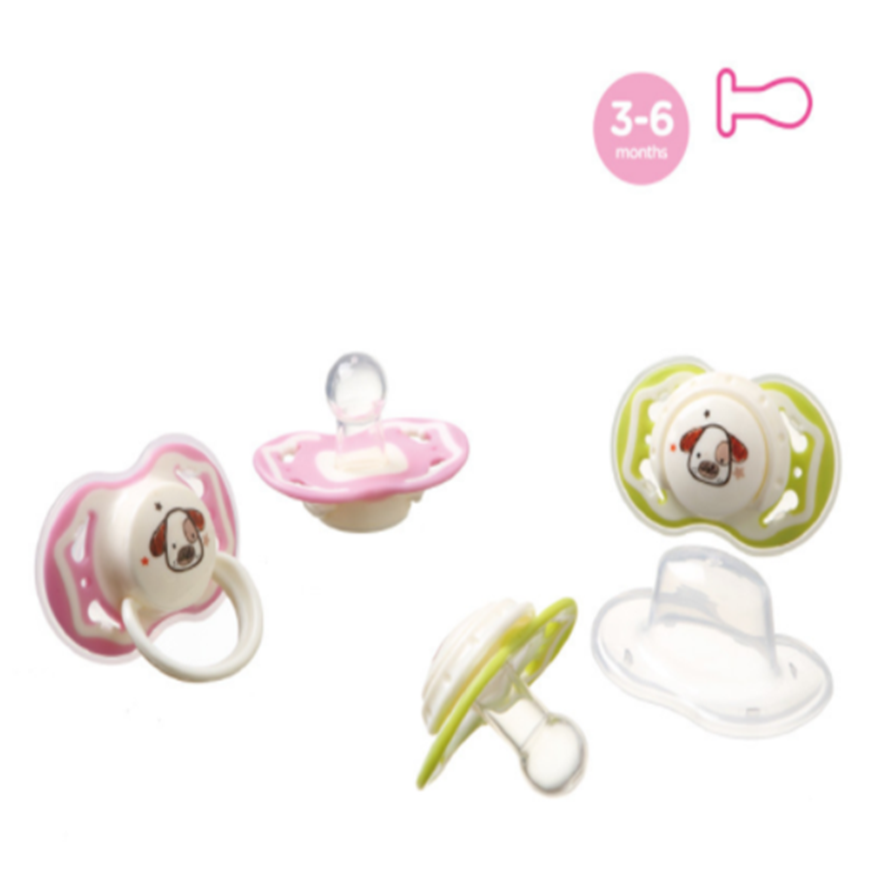 Dual Colour Baby Silicone Pacifier လုံခြုံမှုပတ်ပတ်လည်