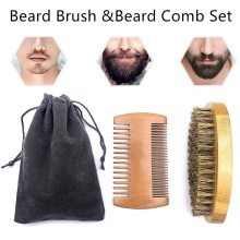Natural Combs Beard Eco Friendly Shaving Brush Beard Comb Kit For Men Beard Mustache Repair Set Bristle Hair Professional