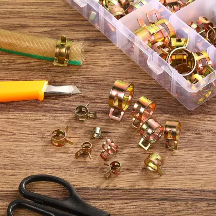 125Pcs Fuel Spring Clip Hose Clamp Set - Auto Hose Pipe Clamps 4mm-25mm