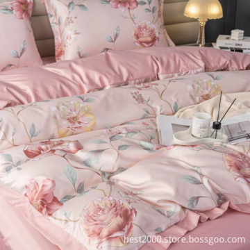 King/Queen Size Colorful Comforter cover 4-Piece Bedding Set