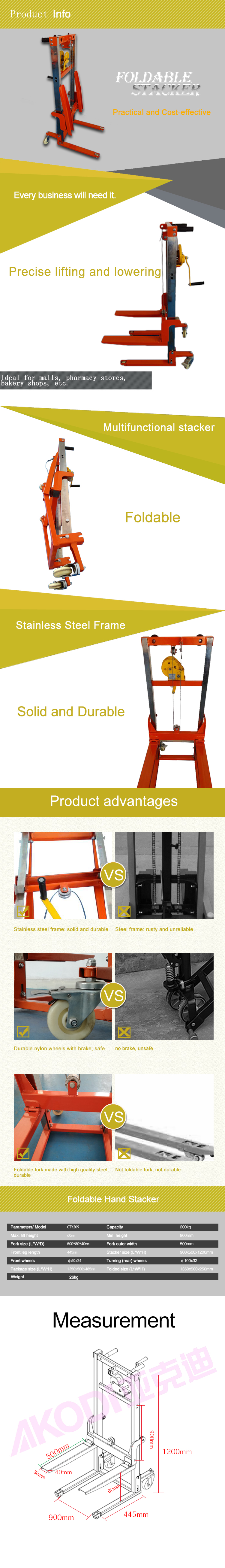 Foldable Hand Stacker