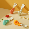 Toddler PPSUSilicone Baby Fork And Spoon Set Utensil