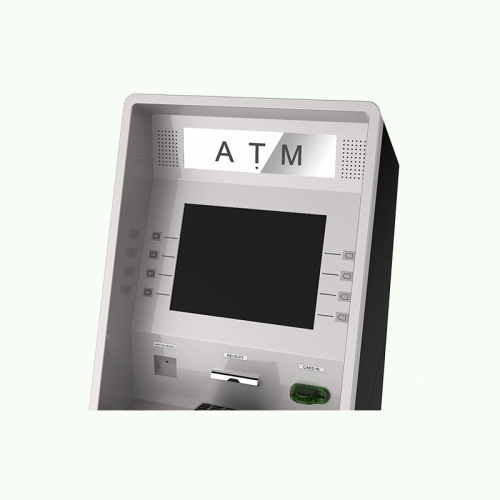 Blan-mete etikèt sou machin lajan kach ATM