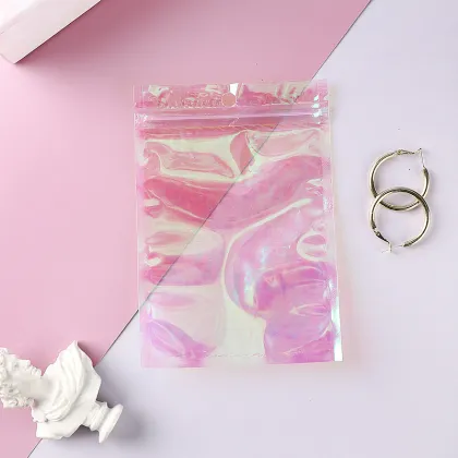 Customizable Holographic Laminated Plastic Packaging Bags: Perfect for Jewelry, Ornaments, and Nail Art Decorations